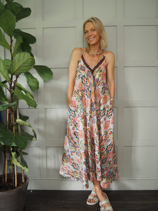 Zonniezay Gold Fleck Multicoloured Maxi Dress