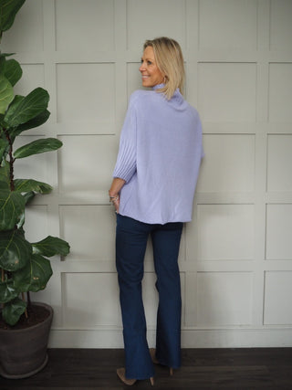 Briar Boot Cut Denim Look Trousers, with Stretch - Blue