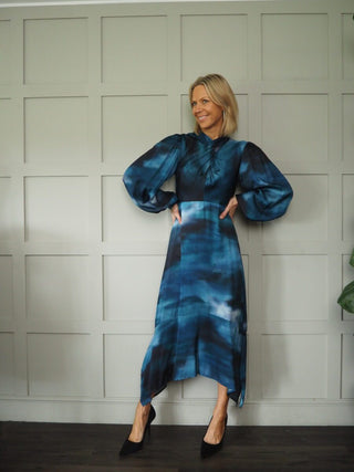 Twisti Cut Out Back Dress by Ottod'Ame - Blue