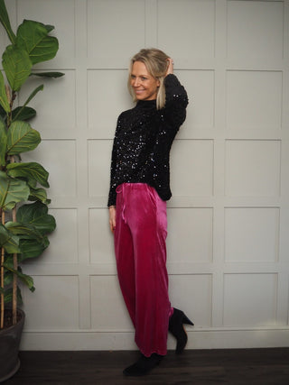 Trixie Velvety Feel Joggers - Black