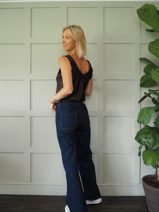 Rhea Camisole with Ruffle Detail - Black, Chocolate, Mushroom, Pale Pink