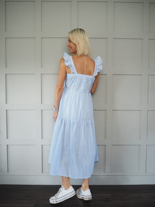 India Dress - White with Broderie Anglaise