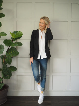 Cassia Double-Breasted Blazer - Black