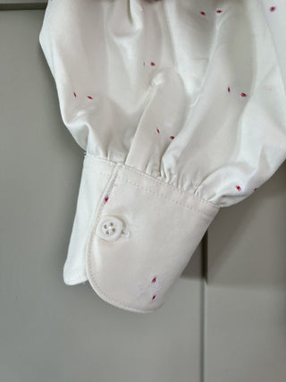 Pops V-Neck Blouse with Balloon Sleeves - Off White