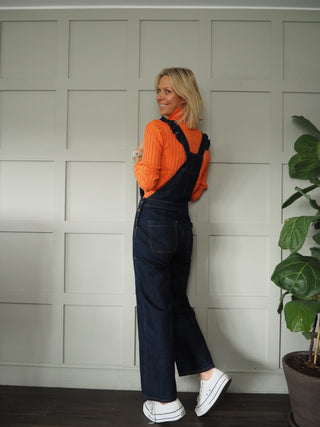 Sharky Soft, Ribbed Polo Neck - Cobalt Blue, Ecru, Pink and Orange