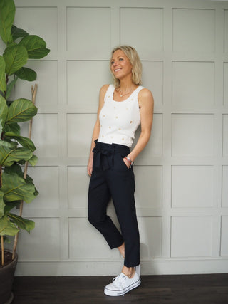 Bitsi Vest Top - Cream with Gold Heart