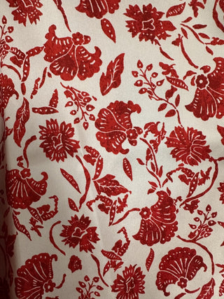 Clavier Long Sleeve Silk Feel Blouse by Emme - Midnight Blue, Red