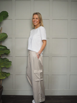 Seb Long Length Trousers by Moss Copenhagen - Stone