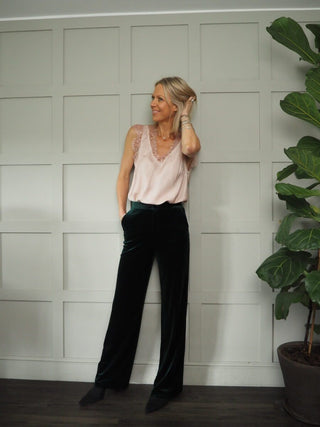 Neava Lace Trimmed Satin Feel Vest - 9 Colours