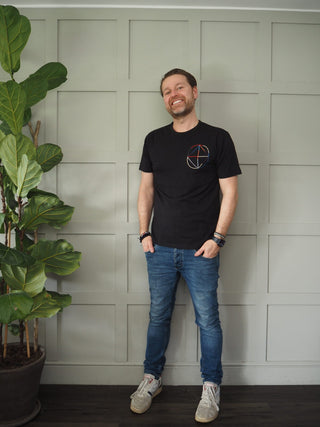 Men’s Sabine Cotton T-Shirt by Thinking Mu - Black with Logo