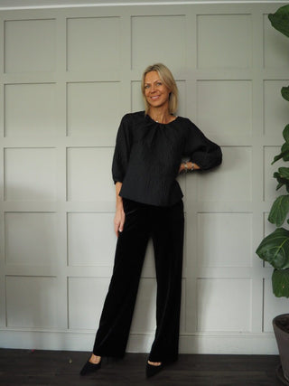 Dasie Long Sleeve Blouse by Part Two - Black