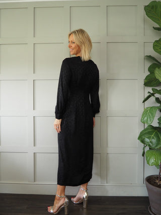 Douce Uni Silky Feel Maxi Dress by Idano - Black, Green