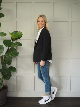 Cassia Double-Breasted Blazer - Black