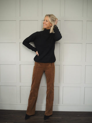 Paula Baby Boot Cut Corduroy Trousers - Camel