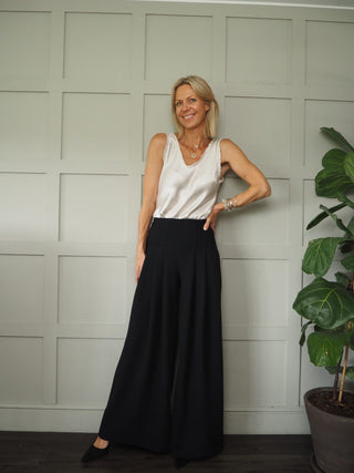 Rhea Camisole with Ruffle Detail - Black, Chocolate, Mushroom, Pale Pink