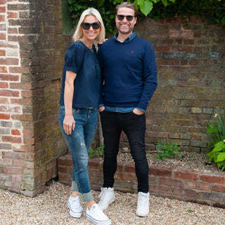 Men’s Rudy Round Neck Cotton Jumper - Stone with Logo