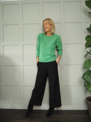 Evina Cashmere Round Neck Jumper with Ribbing Detail by Part Two - 6 Colours