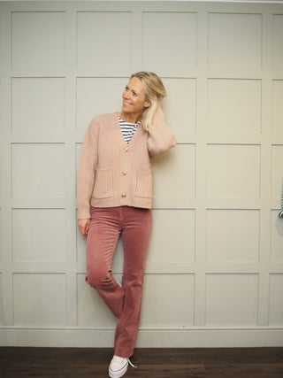 Marceo Boot Cut Corduroy Trousers - Ecru