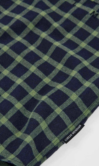 Men's Lazku Checked Shirt - Dark Blue, Fisherman Green