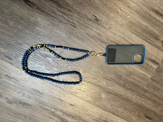 Crossbody Wooden Beaded Phone Cord - Sand