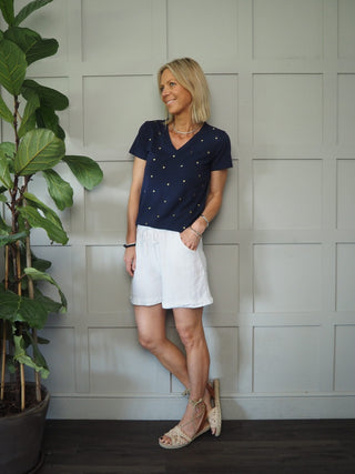 Fille V Neck T-Shirt - 4 Designs