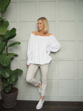 Tarina On/Off Shoulder Blouse - Sky Blue