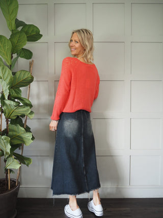 Wallabi Denim Skirt - Blue