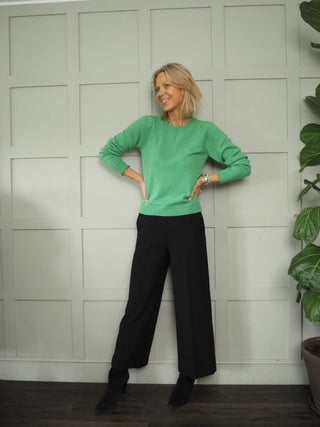 Evina Cashmere Round Neck Jumper with Ribbing Detail by Part Two - 6 Colours