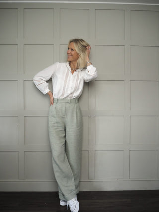 Palmier High Waist Trousers by Frnch - Pink