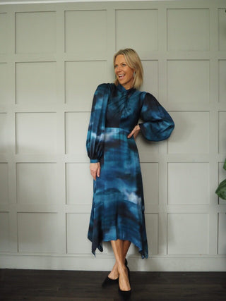 Twisti Cut Out Back Dress by Ottod'Ame - Blue