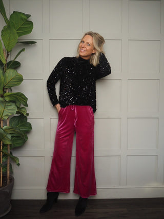 Trixie Velvety Feel Joggers - Black