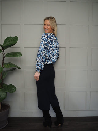 Salsa Midi Pencil Skirt - Navy Blue