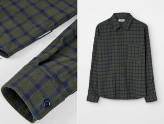 Men's Lazku Checked Shirt - Dark Blue, Fisherman Green