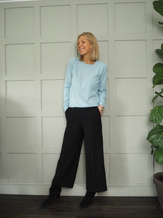 Evina Cashmere Round Neck Jumper with Ribbing Detail by Part Two - 6 Colours