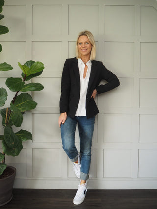 Cassia Double-Breasted Blazer - Black