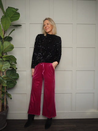 Trixie Velvety Feel Joggers - Black