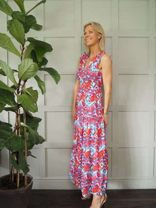 Lauren Maxi Dress - Blue, Rainbow, Red