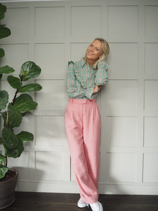 Palmier High Waist Trousers by Frnch - Pink