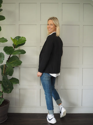 Cassia Double-Breasted Blazer - Black