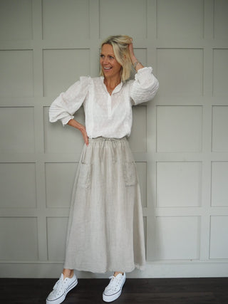 Frenchie Long Sleeve Blouse by Frnch - Ivory