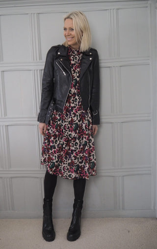 Leather Biker Jacket, Fully Lined - Black