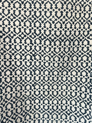 Moroccan Print Blouse with Ruffle and Pin-Tuck Detail - Blue