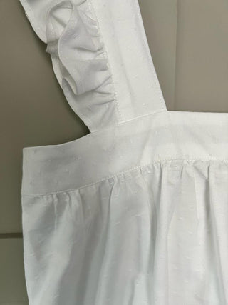Cressida 'Dotted' Vest Top with Ruffle Detail - White