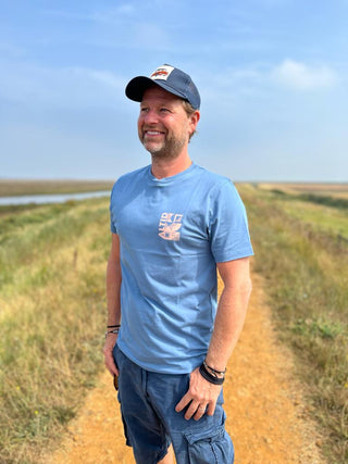 Men’s Gus Cotton T-Shirt - Blue with Logo