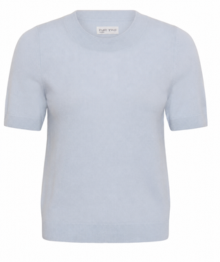 Everlotta Short Sleeve Cashmere Jumper by Part Two - Pale Blue