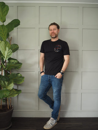 Men’s Sabine Cotton T-Shirt by Thinking Mu - Black with Logo