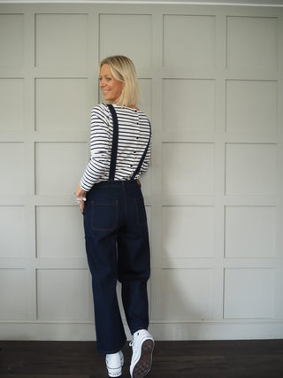 Cinnamon T-Shirt with Enamel Buttons - Red/Off White Stripes