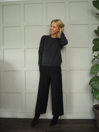 Evina Cashmere Round Neck Jumper with Ribbing Detail by Part Two - 6 Colours