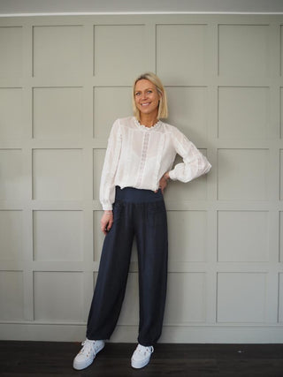 Maeve Blouse with Lace Detail - Ivory