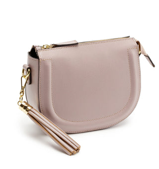 Mooni Crescent Shaped Leather Bag - Dusky Pink